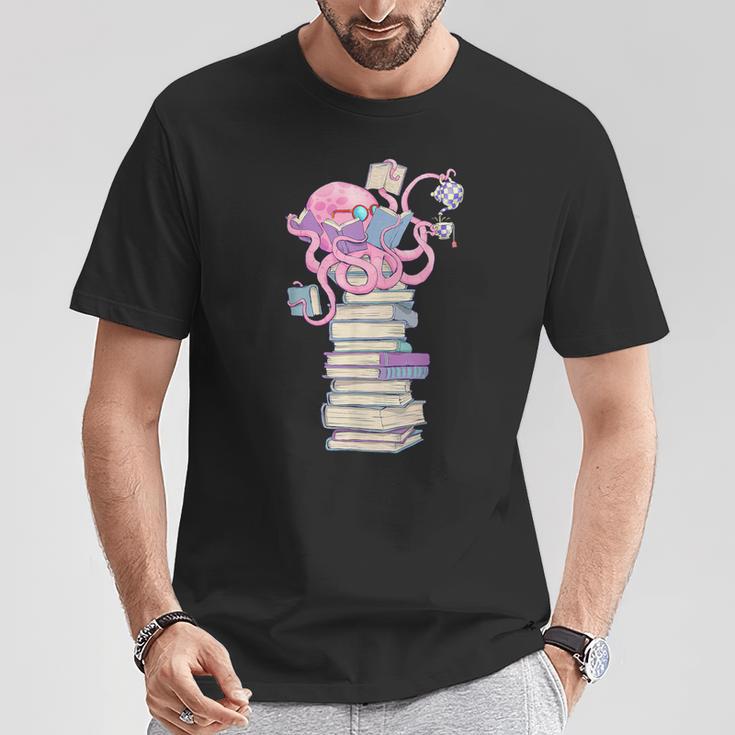 Octopus Bookworm Fun Reading Tee For Book Lovers T-Shirt Unique Gifts