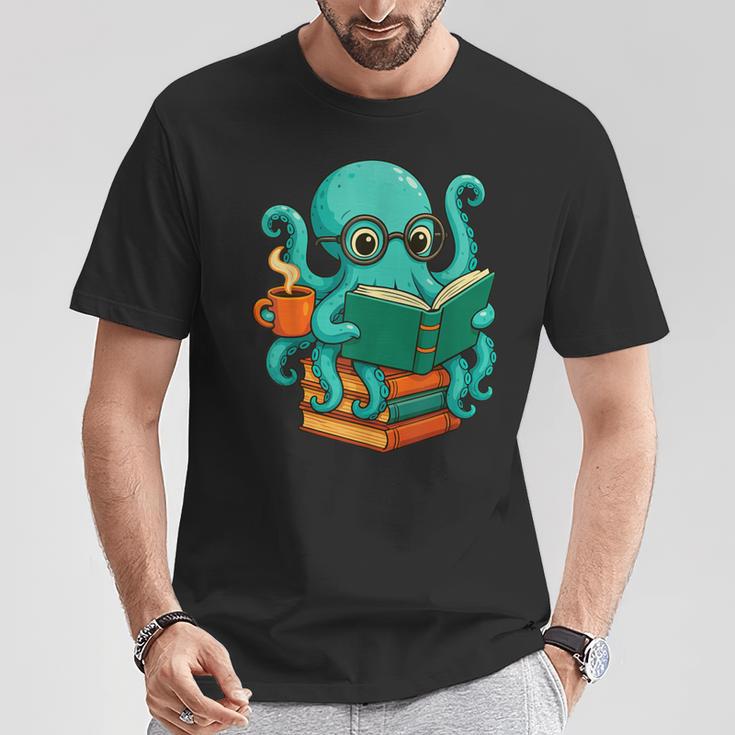 Octopus Reading Book Reading Bookworm Reader T-Shirt Unique Gifts Octopus Reading Book Reading Bookworm Reader T-Shirt Unique Gifts
