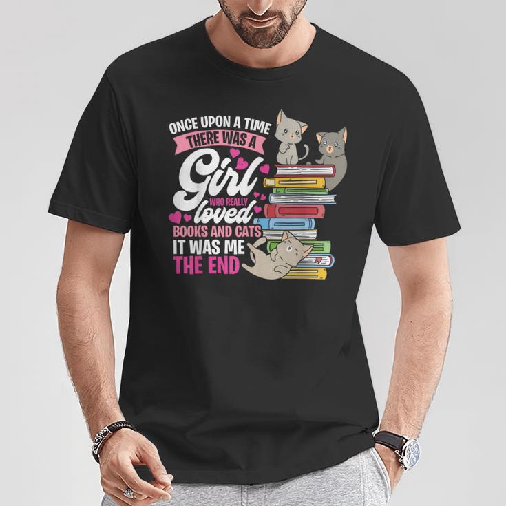 Once Upon A Time There Was A Girl Who Loved Books And Cats T-Shirt Unique Gifts