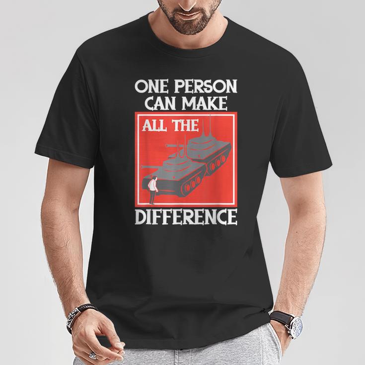 One Person Can Make A Difference Tiananmen タンクマン Tシャツ 面白い贈り物
