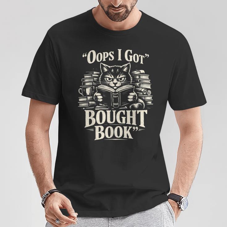 Oops I Got Bought Book Reading Cat Bibliophile Reader T-Shirt Unique Gifts Oops I Got Bought Book Reading Cat Bibliophile Reader T-Shirt Unique Gifts