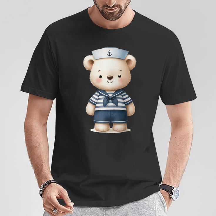 Oso Marinero Para Niños Niñas Niños Camiseta unisex Regalos divertidos