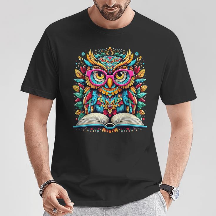 Owl With Glasses Book Lover Reading T-Shirt Unique Gifts Owl With Glasses Book Lover Reading T-Shirt Unique Gifts