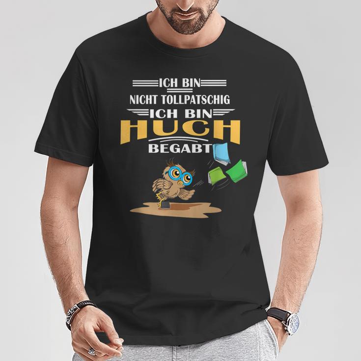 Owl Nicht Tollpatschig Bin Huchbegabt Reading Books T-Shirt Unique Gifts Owl Nicht Tollpatschig Bin Huchbegabt Reading Books T-Shirt Unique Gifts
