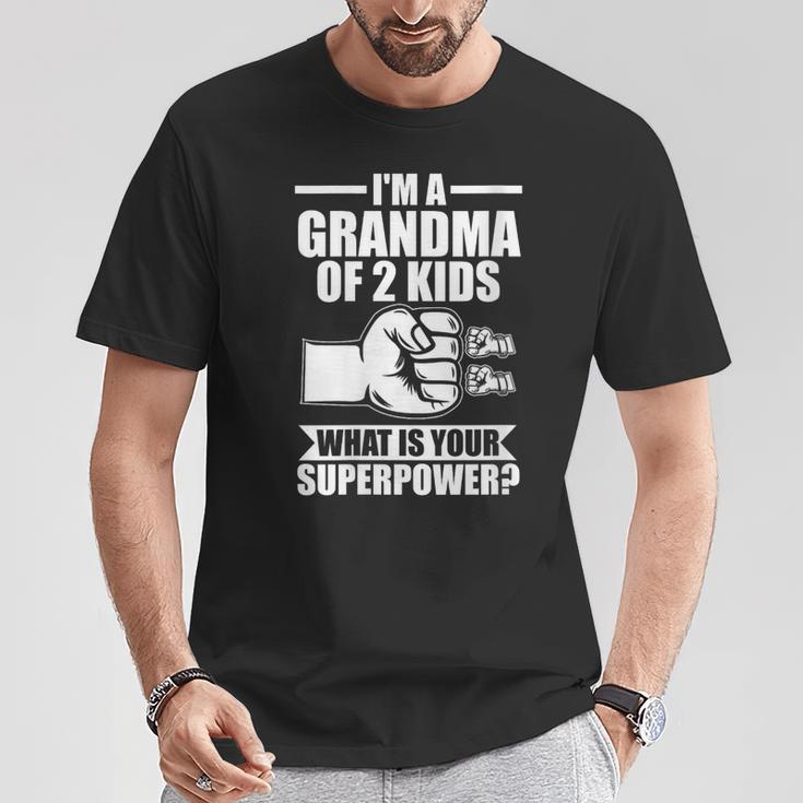 Oy Abuela De 2 Niños Abuela Cuello Camiseta unisex Regalos divertidos