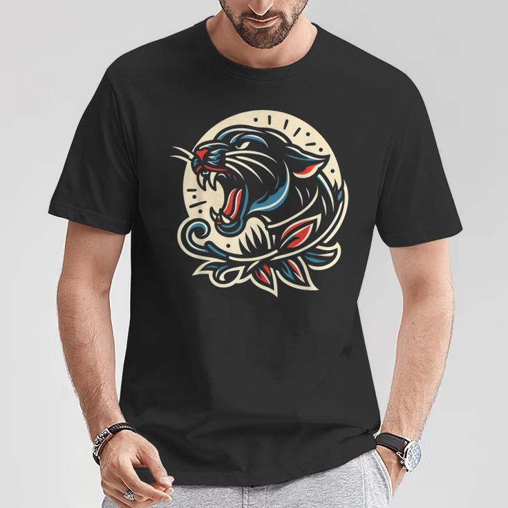 Panther トラディショナル タトゥー アーティスト インク入り タトゥー入り Tシャツ 面白い贈り物