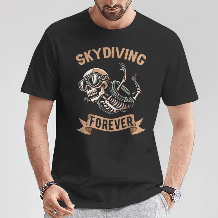 Paracaidista Esqueleto Paracaídas Parapente Paracaidismo Camiseta unisex Regalos divertidos