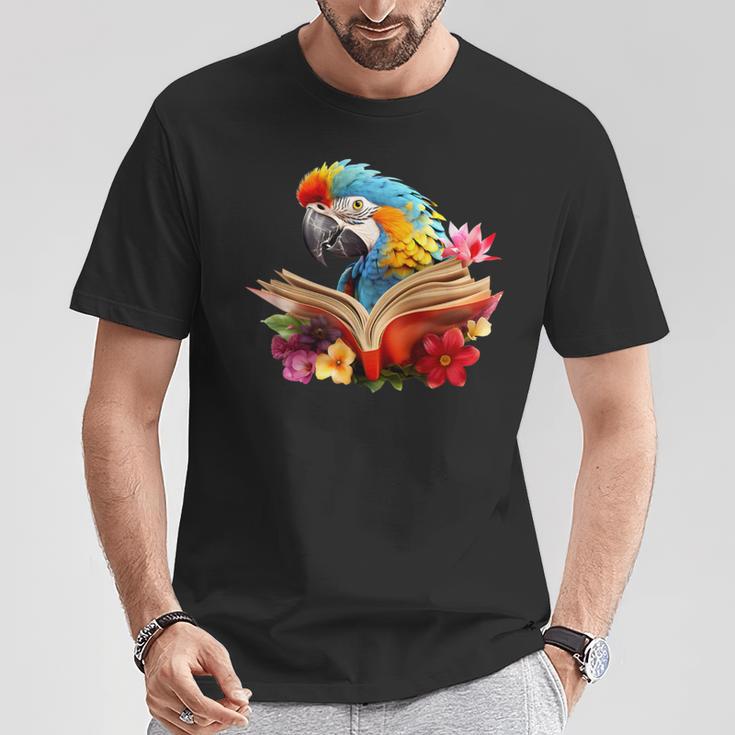 Parrot Reading Book T-Shirt Unique Gifts