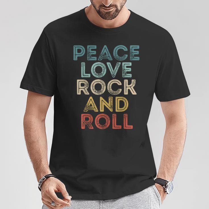 Peace Love Rock And Roll ピース・ラブ・ロックンロールtシャツ ロックンロール・ミュージック Tシャツ 面白い贈り物