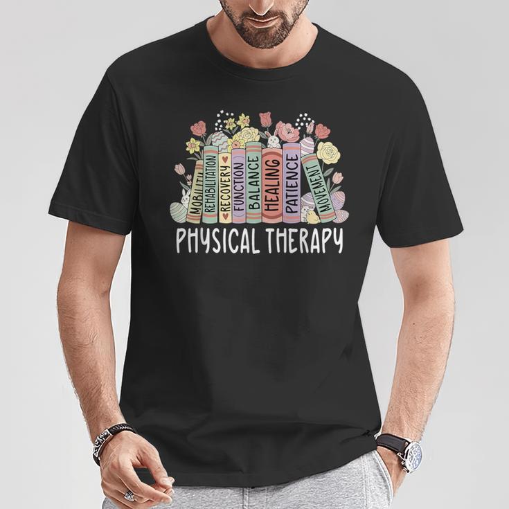 Physical Therapy Floral Book Easter PT Physical Therapist T-Shirt Unique Gifts