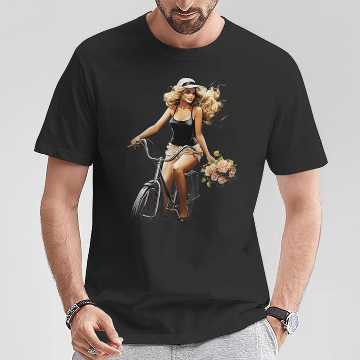 Pinup Girl 自転車 乗馬 サイクリスト ヴィンテージ Tシャツ 面白い贈り物
