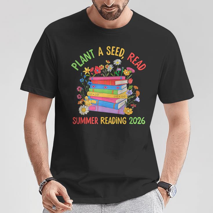 Plant A Seed Read Summer Reading 2026 Librarian Books Floral T-Shirt Unique Gifts