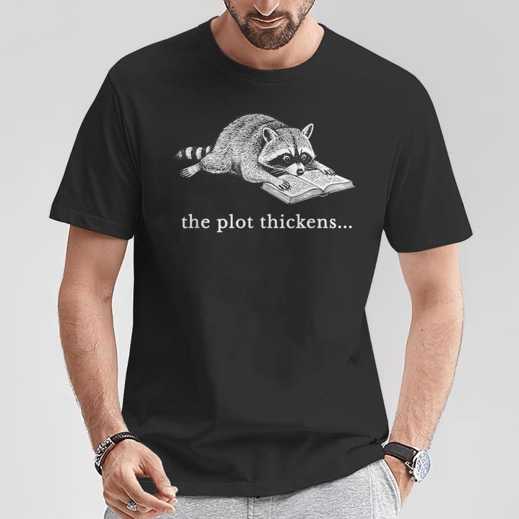 The Plot Thickens Raccoon Book Lover T-Shirt Unique Gifts The Plot Thickens Raccoon Book Lover T-Shirt Unique Gifts