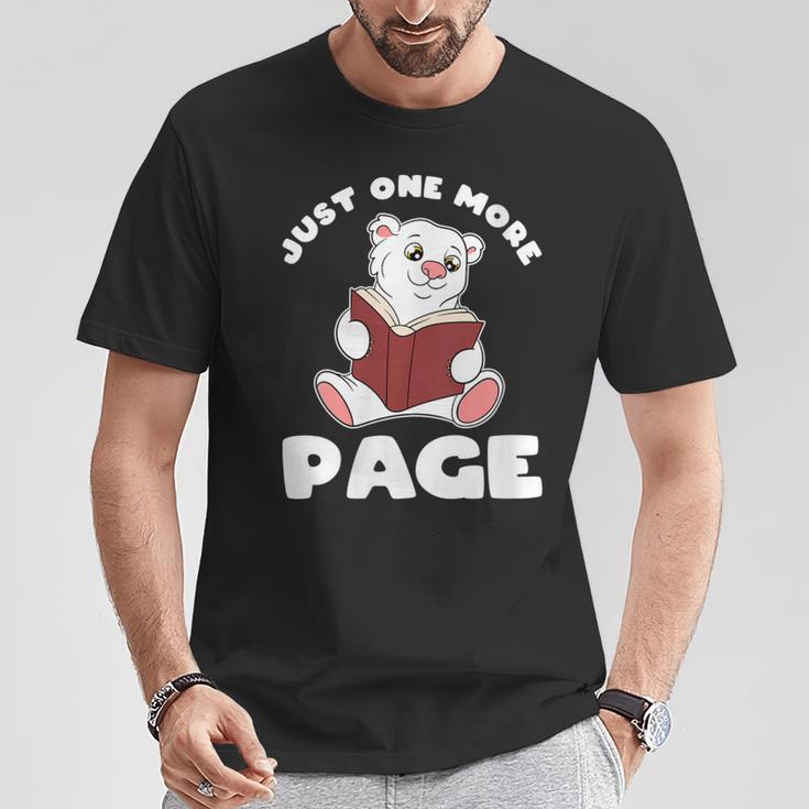 Polar Bear And Books Just One More Page T-Shirt Unique Gifts