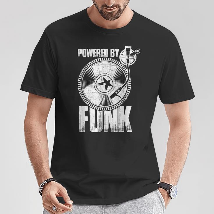 Powered By Funk Music 70年代 & 80年代 ビニール Tシャツ 面白い贈り物