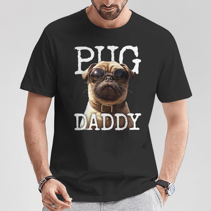 Pug Daddyパグパグパグパグパグパグお父さん犬お父さん父の日甘いパグパグお父さん Tシャツ 面白い贈り物