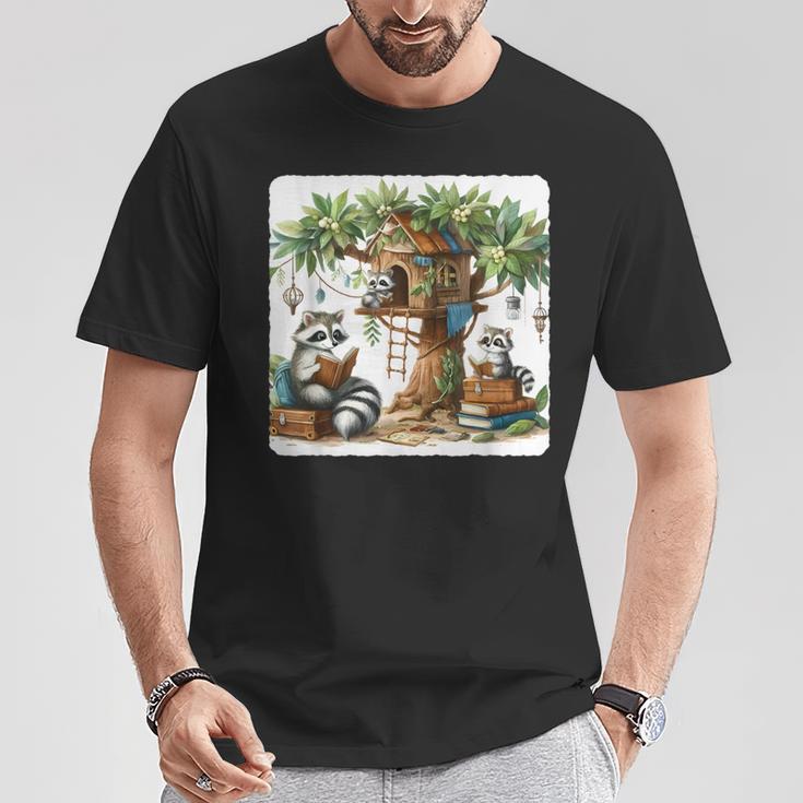 Raccoon Family Reading Around Treetop Home Books Adventure T-Shirt Unique Gifts Raccoon Family Reading Around Treetop Home Books Adventure T-Shirt Unique Gifts
