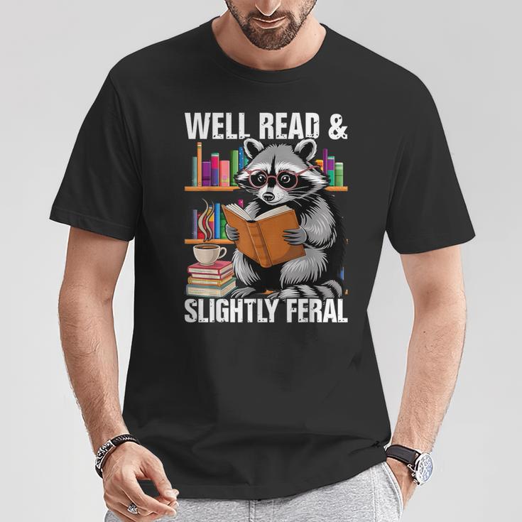 Well Read & Slightly Feral Raccoon Book Lover Graphic T-Shirt Unique Gifts Well Read & Slightly Feral Raccoon Book Lover Graphic T-Shirt Unique Gifts