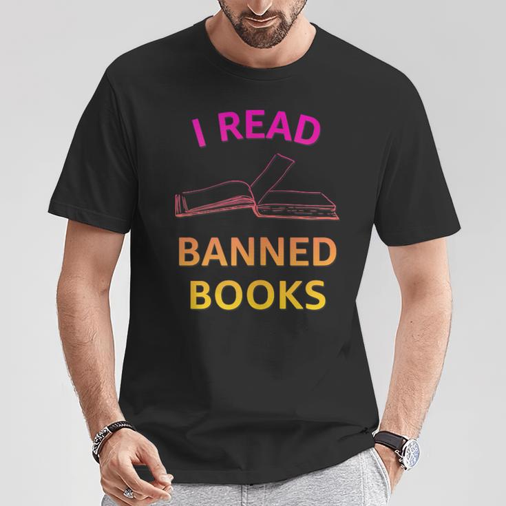 I Read Banned Books Pink-Yellow Literature Activist T-Shirt Unique Gifts