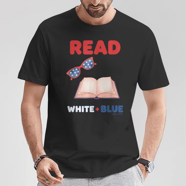Read Blue Patriotic Book Lover Girls Independence T-Shirt Unique Gifts