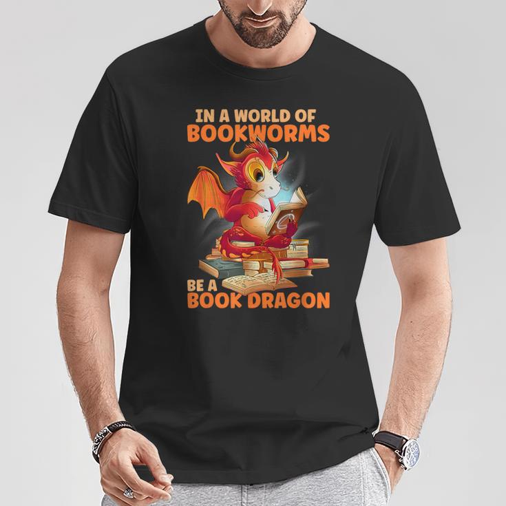 Read Be A Book Dragon Bookworm T-Shirt Unique Gifts