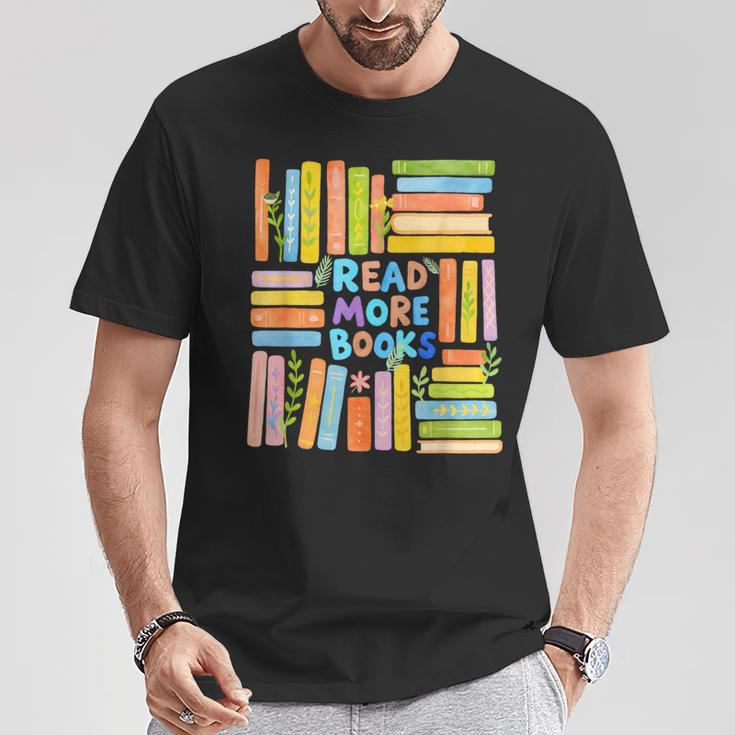 Read More Books Colorful Watercolor Reader T-Shirt Unique Gifts
