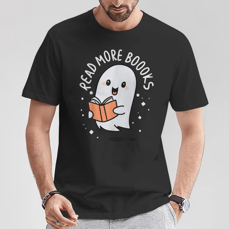 Read More Books Cute Ghost Halloween Teacher T-Shirt Unique Gifts