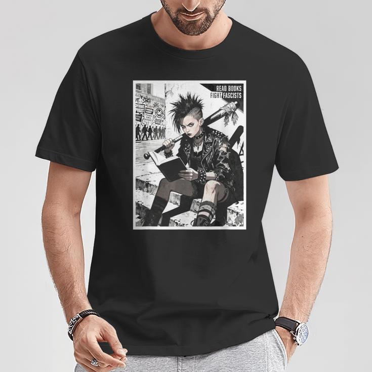Read Books Fight Fascists Punk Girl T-Shirt Unique Gifts Read Books Fight Fascists Punk Girl T-Shirt Unique Gifts