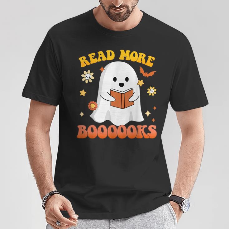 Read More Books With Ghost For Halloween Teacher Costume T-Shirt Unique Gifts