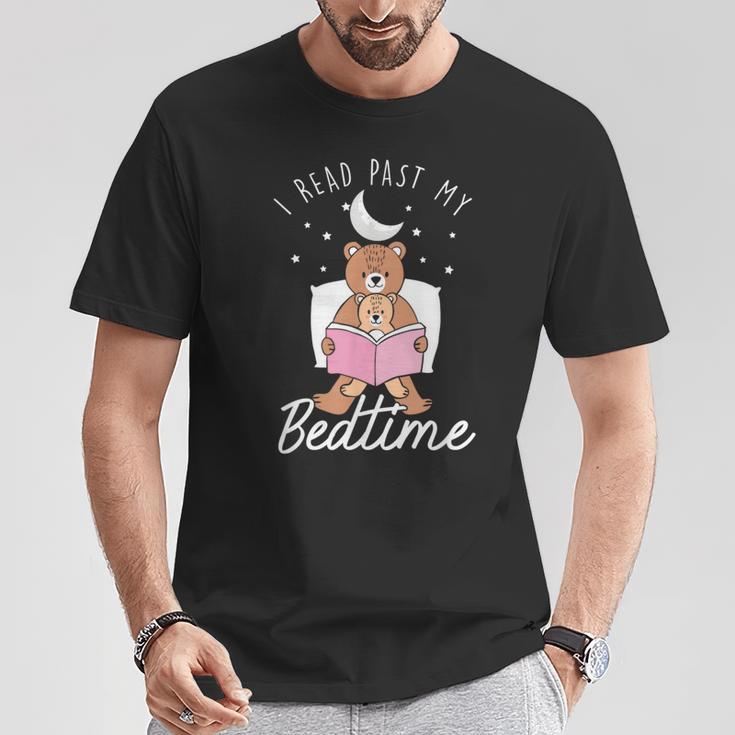 Read Past Bedtime Books Reader Book Reading Bookworm Author T-Shirt Unique Gifts