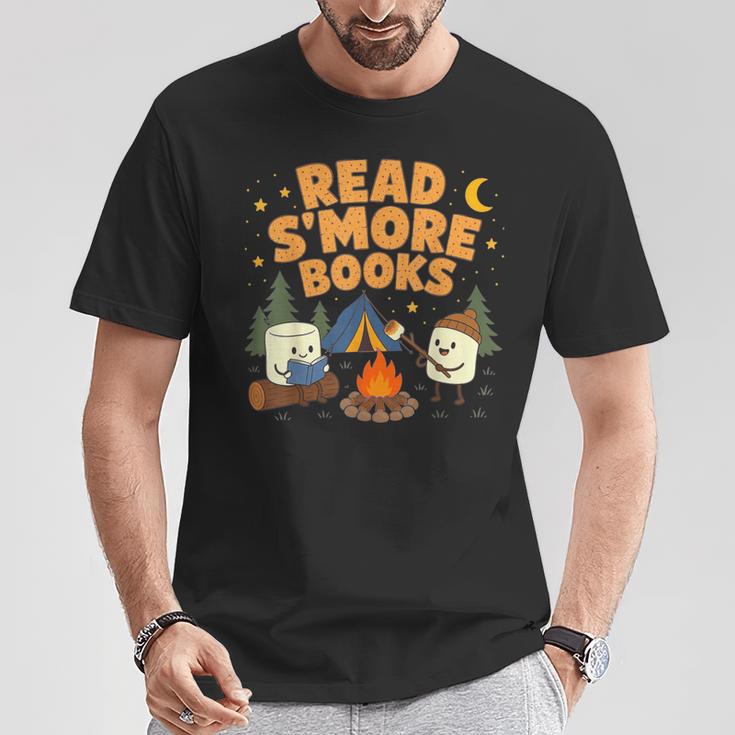 Read S'More Books Camping Outdoors Travel Campfire Smores T-Shirt Unique Gifts