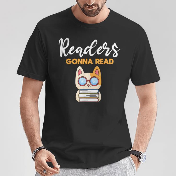Readers Gonna Read Cat & Book Lover T-Shirt Unique Gifts