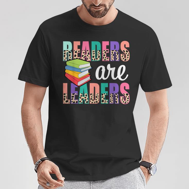 Readers Are Leaders Boho Leopard Book Lover Back To School T-Shirt Unique Gifts