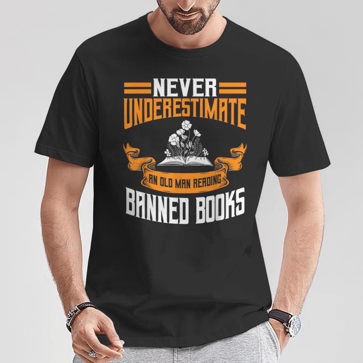 Reading Banned Books Old Man Saying Reader Book Bans Men T-Shirt Unique Gifts Reading Banned Books Old Man Saying Reader Book Bans Men T-Shirt Unique Gifts
