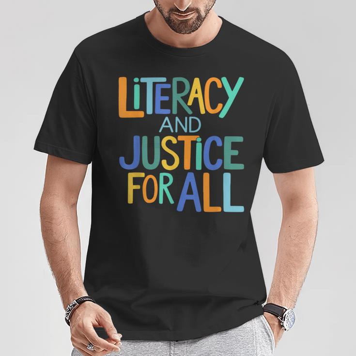 Reading Book Club Literacy And Justice For All Librarian T-Shirt Unique Gifts