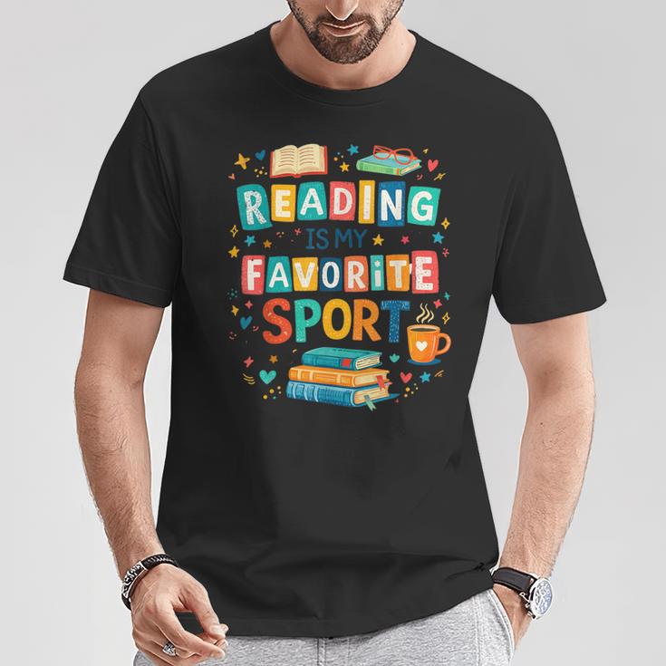 Reading Is My Favorite Sport Colorful Books Readers Teachers T-Shirt Unique Gifts