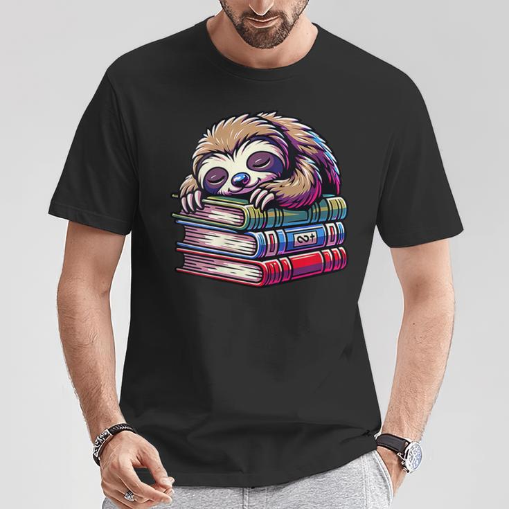 Reading Muffler Sloth On Stack Of Books T-Shirt Unique Gifts Reading Muffler Sloth On Stack Of Books T-Shirt Unique Gifts