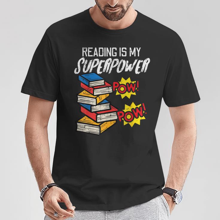 Reading Is My Superpower Book Lover Bookworm Librarian T-Shirt Unique Gifts