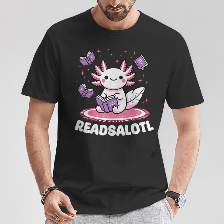 Readsalotl Axolotl Kawaii Anime Book Lover Reading T-Shirt Unique Gifts Readsalotl Axolotl Kawaii Anime Book Lover Reading T-Shirt Unique Gifts