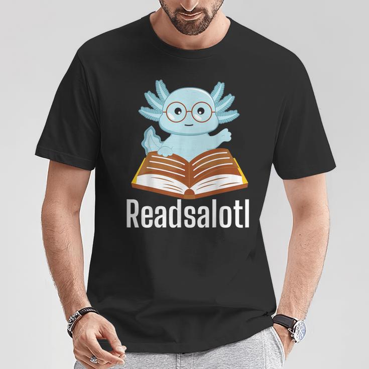Readsalotl Axolotl Reading Cute Book Lover Bookworm T-Shirt Unique Gifts