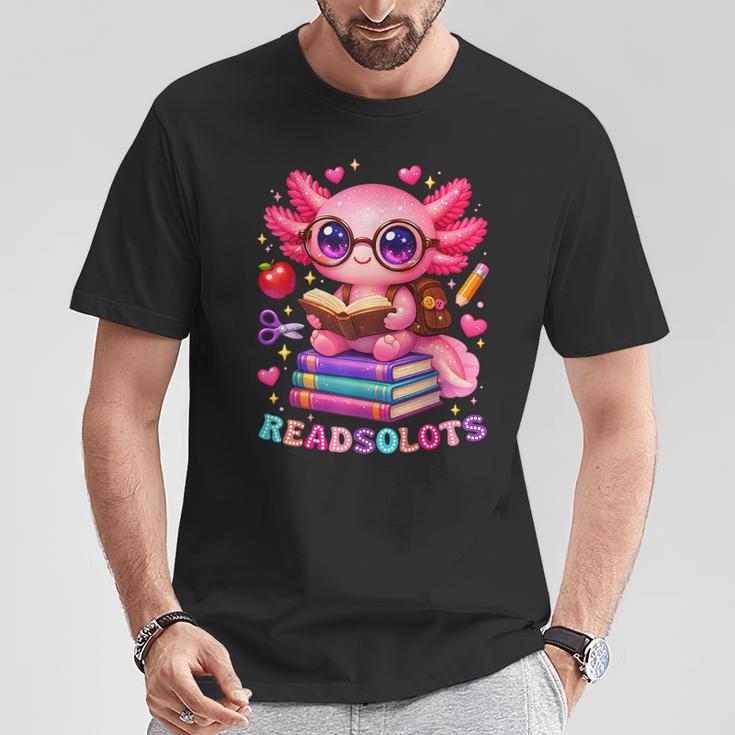 Readsolotl Axolotl Reading Book Lover Teacher Kids T-Shirt Unique Gifts