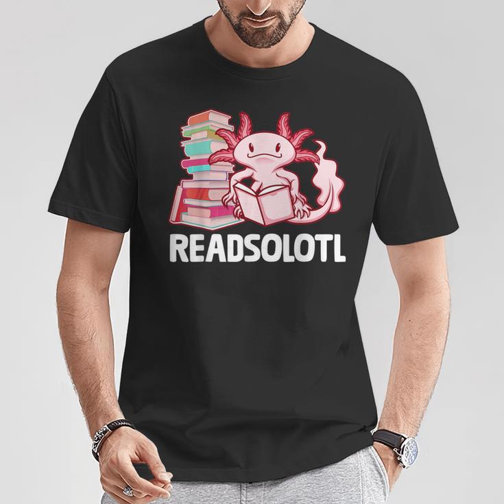 Readsolotl Axolotl Reading Fish Books Lizard T-Shirt Unique Gifts