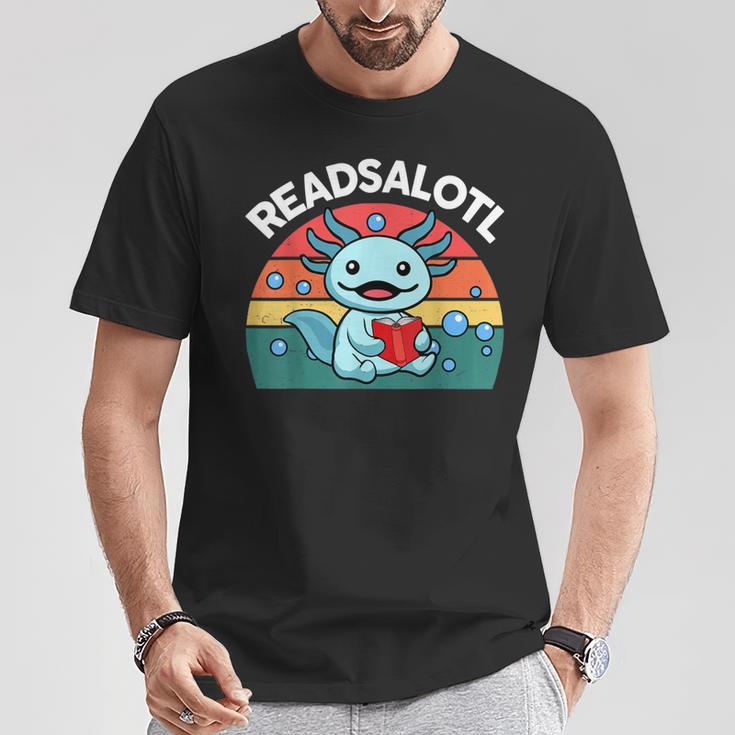 Readsolotl Read Book Axolotl Shirt Salamander Boys Girl Kids T-Shirt Unique Gifts