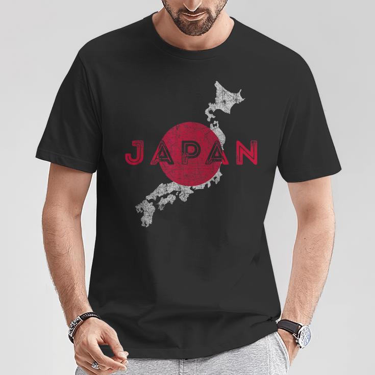 Recuerdo De Bandera Y Mapa Japonés Japón Camiseta unisex Regalos divertidos