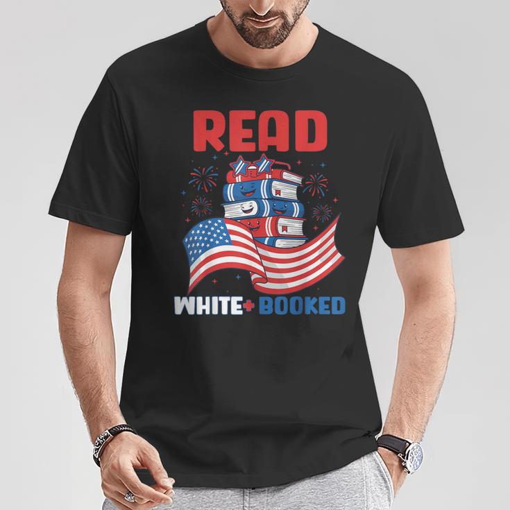 Red And Booked 4th Of July Patriotic Book Lover Art T-Shirt Unique Gifts