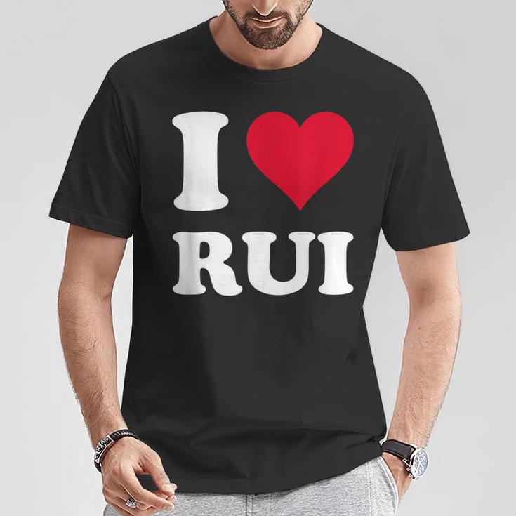 Red Heart I Love Rui Tシャツ 面白い贈り物