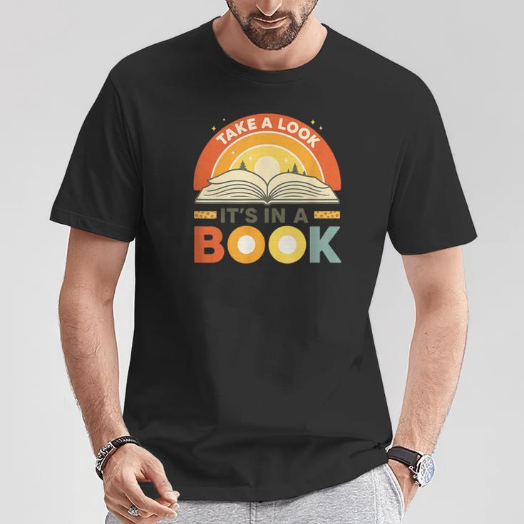 Retro Open Book Rainbow Reading Graphic T-Shirt Unique Gifts