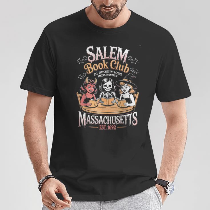 Retro Salem Book Club Bookish Witchy Spooky Halloween T-Shirt Unique Gifts