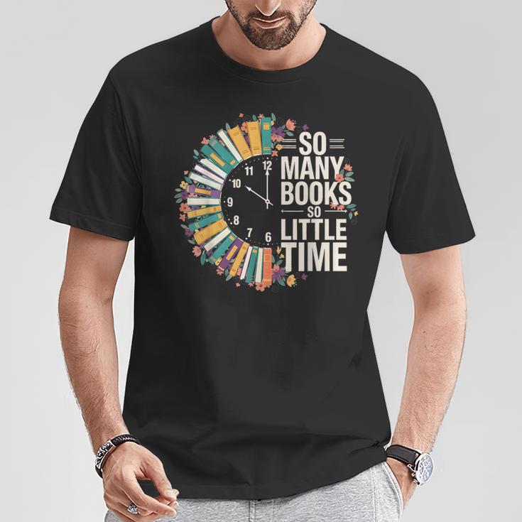 Retro So Many Books Little Time Book Clock Reading T-Shirt Unique Gifts