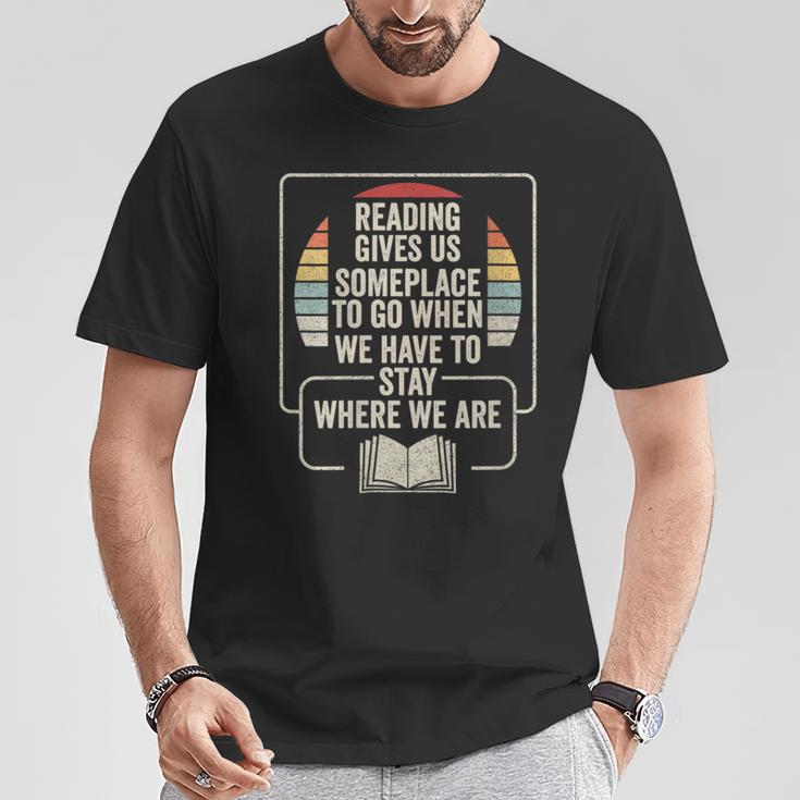 Retro Vintage Reading Reader Book Lover Literature Library T-Shirt Unique Gifts